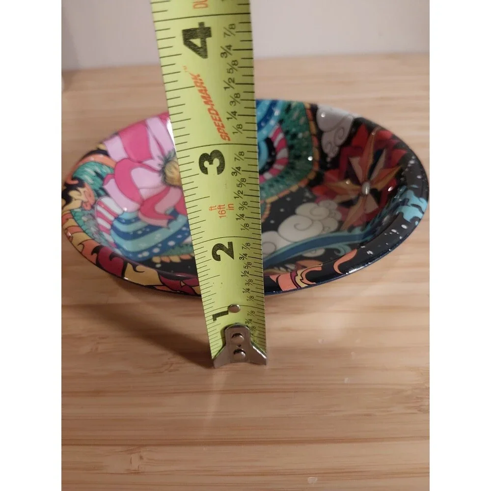 Komodo Dragon Reptile Tatoo Art Paint Ornament Pet Cat Bowl 6 Inch Indian NEW